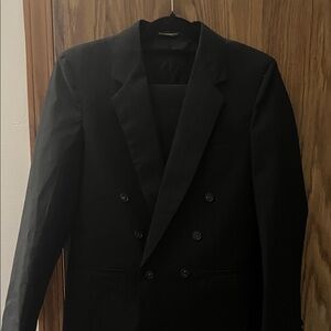 Classic Black Double-Breasted Boy’s Blazer and Pants